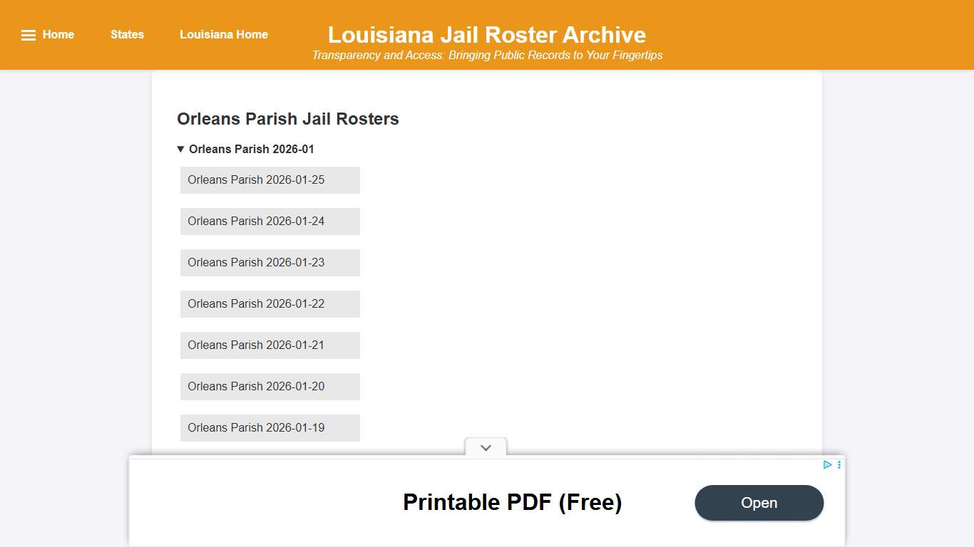 Orleans County - Louisiana Jail Rosters
